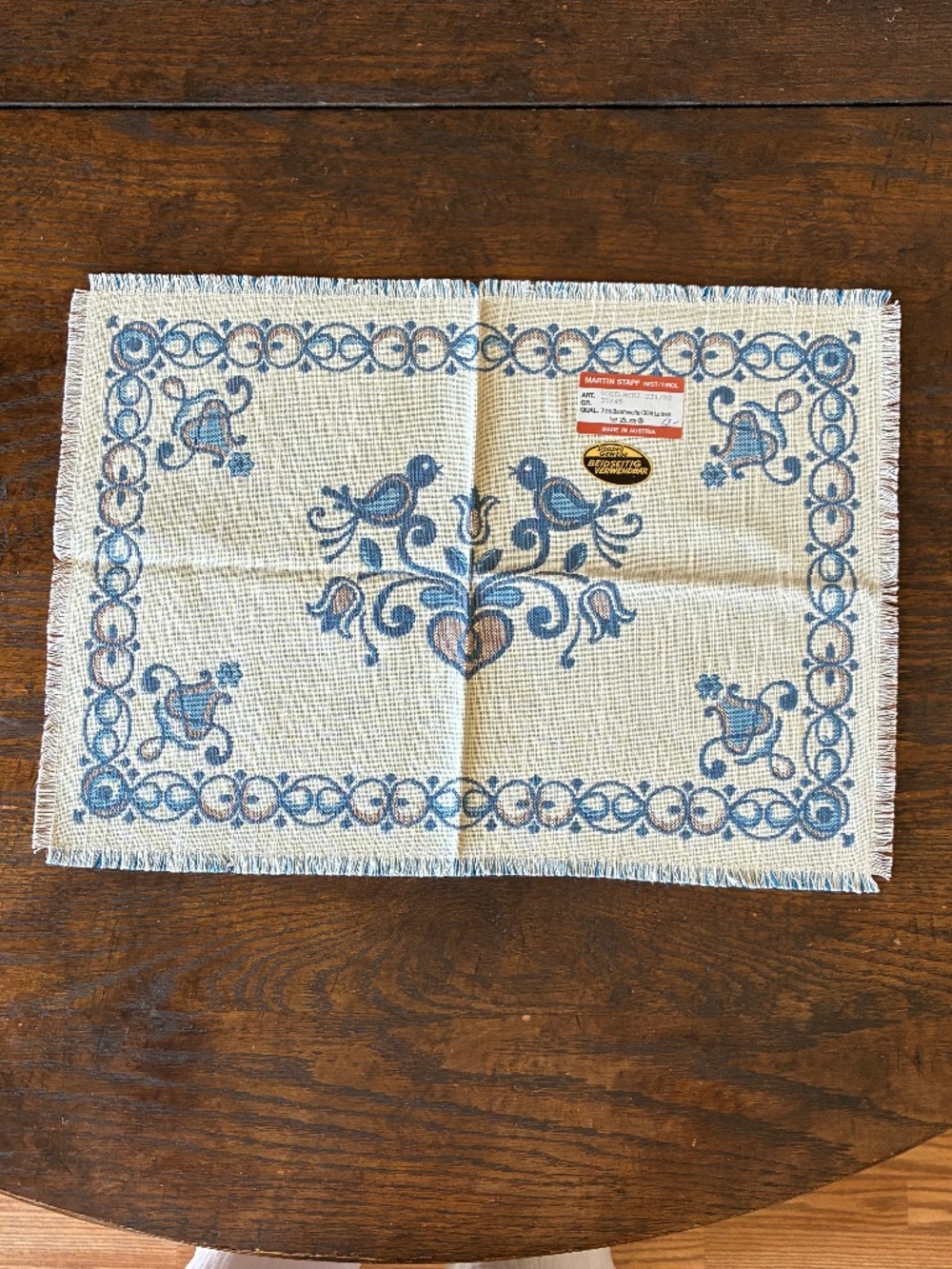 NWT 8 Vintage Austrian Tirol Bird Placemats Martin Stapf